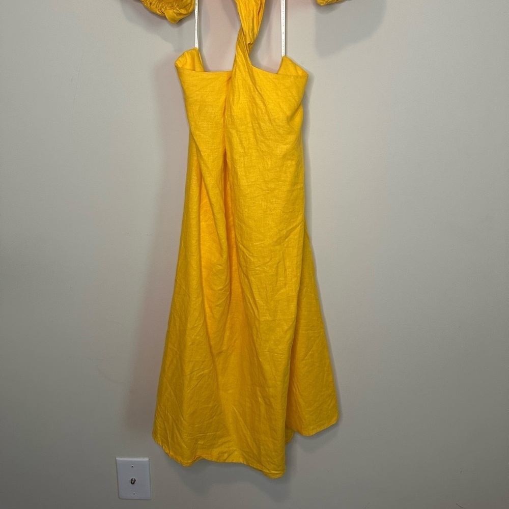 NWT FARM Rio Off Shoulder Twist Front Linen Blend Dress Size Small - Picture 10 of 14